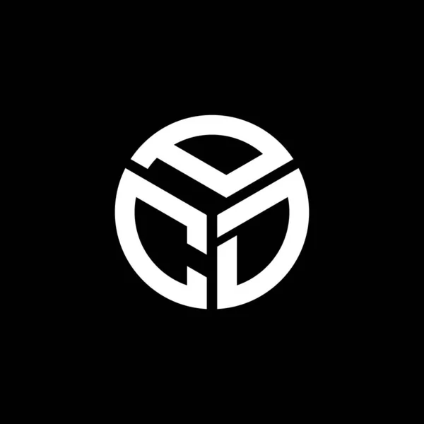Design Logo Literei Pcd Fundal Negru Pcd Creativ Inițiale Litera — Vector de stoc