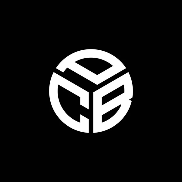 Pcb Lettre Logo Design Sur Fond Noir Pcb Initiales Créatives — Image vectorielle