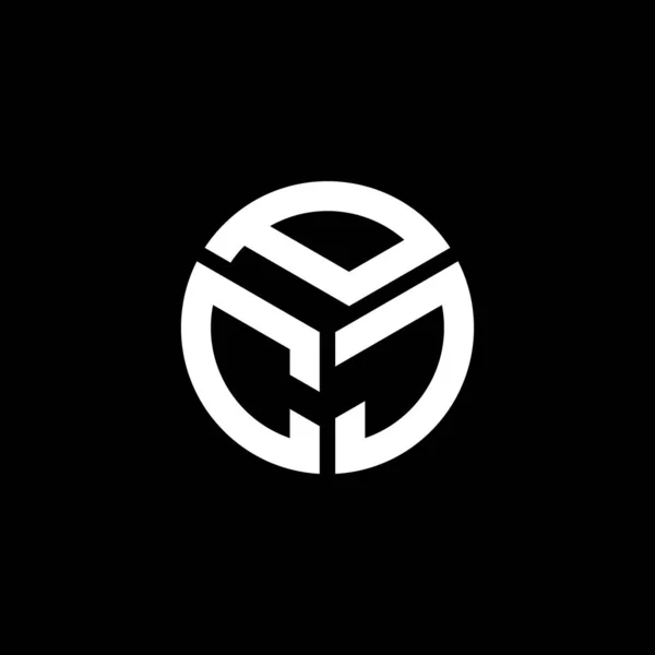 Σχεδιασμός Λογότυπου Επιστολών Pcj Μαύρο Φόντο Δημιουργικά Αρχικά Pcj Έννοια — Διανυσματικό Αρχείο