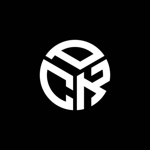 Projeto Logotipo Carta Pck Fundo Preto Pck Iniciais Criativas Conceito —  Vetores de Stock