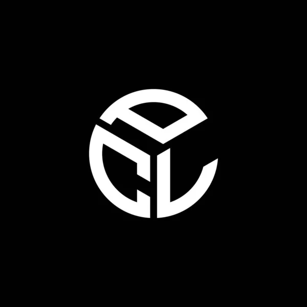Projeto Logotipo Carta Pcl Fundo Preto Pcl Iniciais Criativas Conceito —  Vetores de Stock