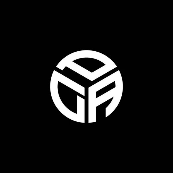 Конструкція Логотипу Pda Чорному Тлі Творчі Ініціали Pda Мають Поняття — стоковий вектор