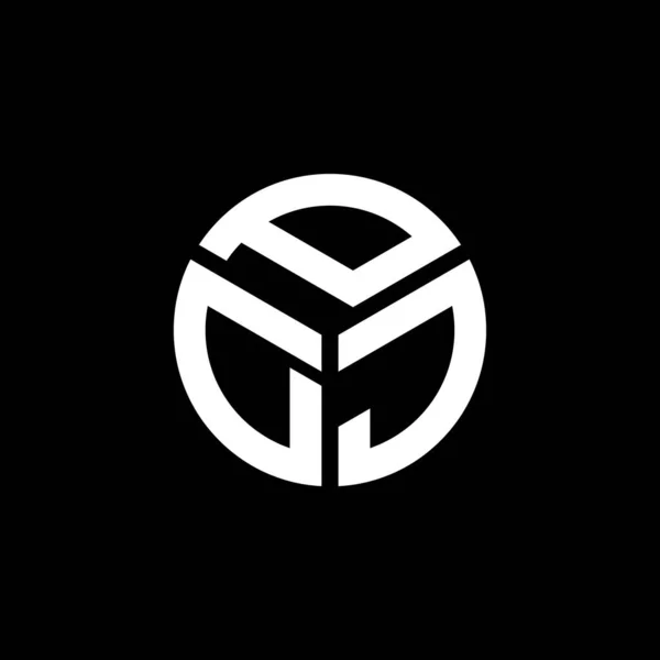 Pdj Lettre Logo Design Sur Fond Noir Pdj Initiales Créatives — Image vectorielle