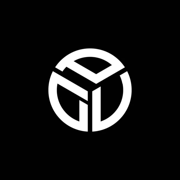 Diseño Del Logotipo Letra Pdu Sobre Fondo Negro Pdu Iniciales — Vector de stock