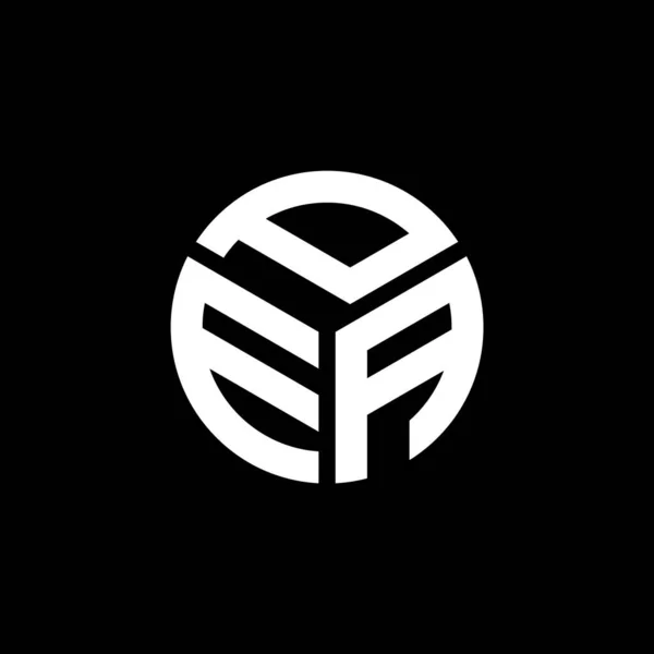Σχεδιασμός Λογότυπου Γραμμάτων Pea Μαύρο Φόντο Pea Δημιουργικό Πρωτότυπο Γράμμα — Διανυσματικό Αρχείο