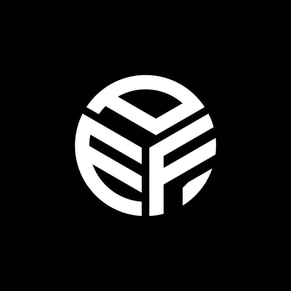 Diseño Del Logotipo Letra Pef Sobre Fondo Negro Pef Iniciales — Archivo Imágenes Vectoriales