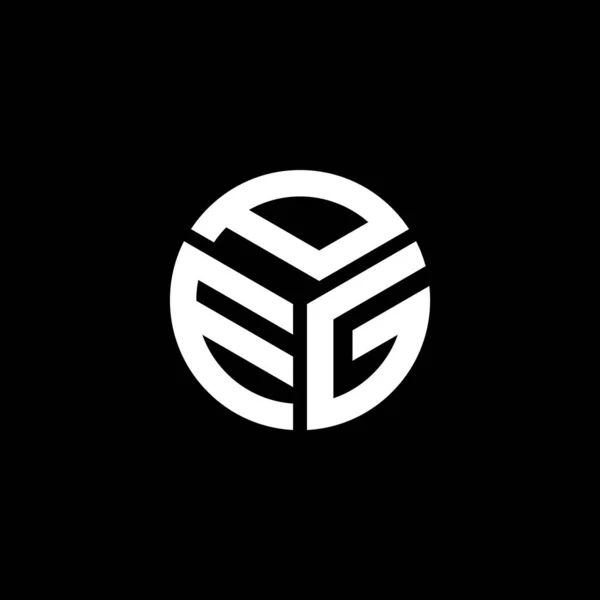 Peg Letter Logo Ontwerp Zwarte Achtergrond Peg Creatieve Initialen Letter — Stockvector