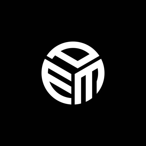 Дизайн Логотипу Літери Pem Чорному Тлі Pem Креативні Ініціали Концепції — стоковий вектор