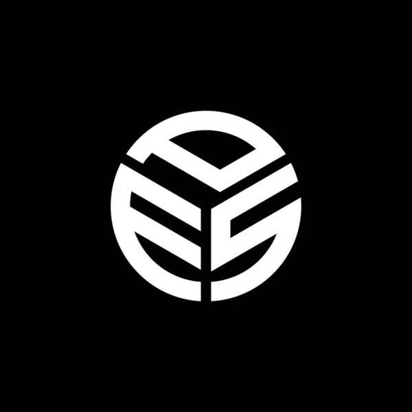 Desain Logo Surat Pes Pada Latar Belakang Hitam Pes Kreatif - Stok Vektor