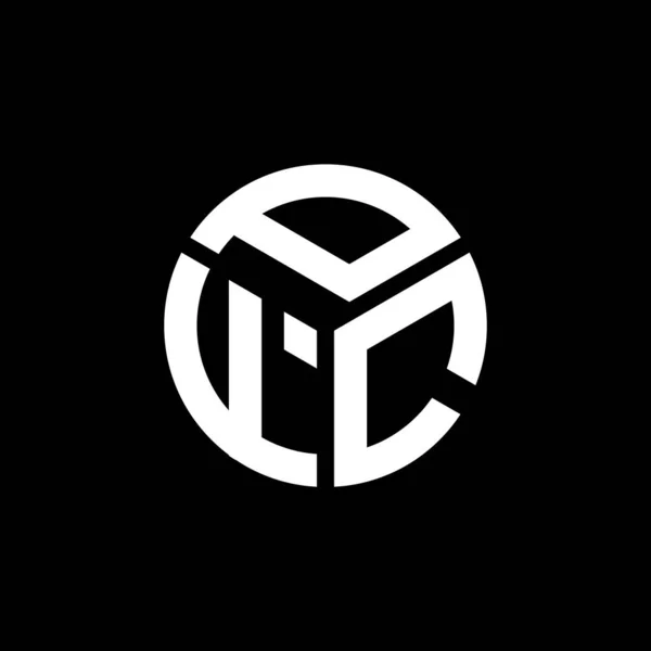 Pfc Lettre Logo Design Sur Fond Noir Pfc Initiales Créatives — Image vectorielle