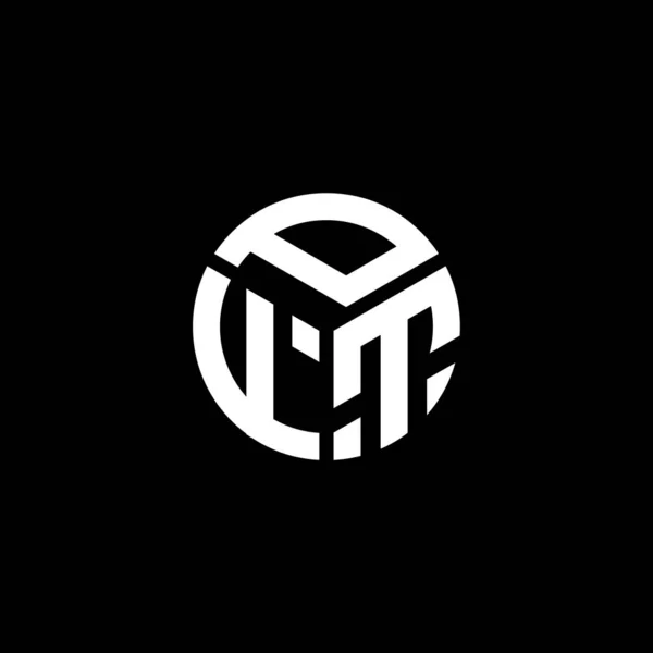 Diseño Del Logotipo Letra Pft Sobre Fondo Negro Pft Iniciales — Vector de stock