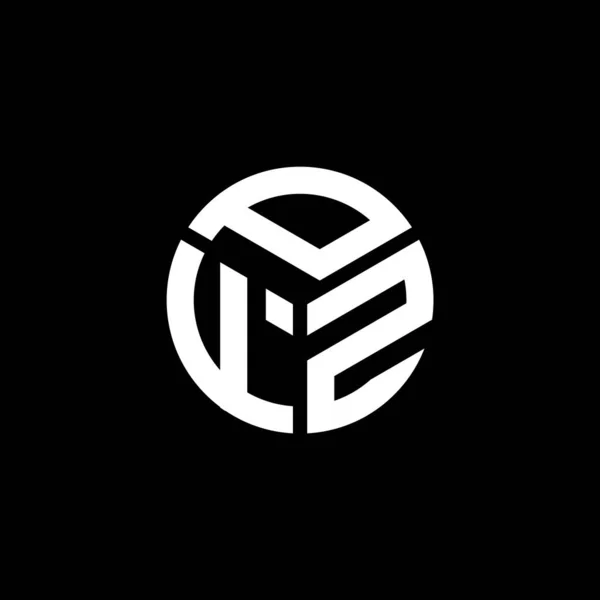 Diseño Del Logotipo Letra Pfz Sobre Fondo Negro Pfz Iniciales — Vector de stock