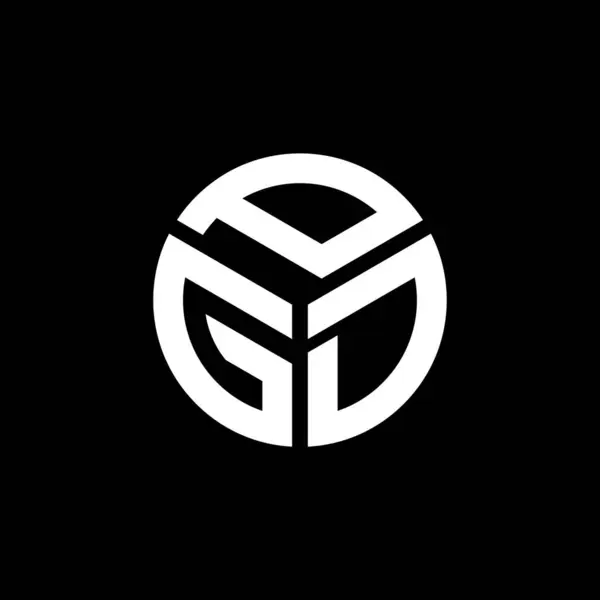 Diseño Del Logotipo Letra Pgd Sobre Fondo Negro Pgd Iniciales — Vector de stock