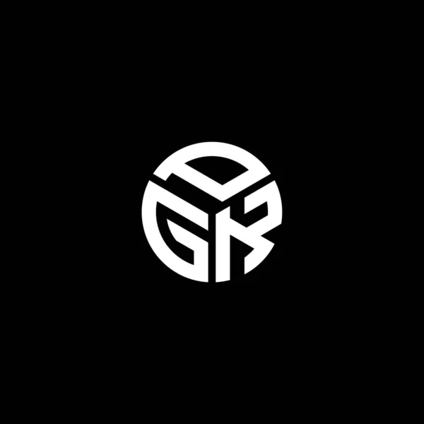 Diseño Del Logotipo Letra Pgk Sobre Fondo Negro Pgk Iniciales — Vector de stock