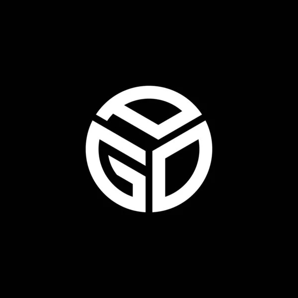 Diseño Del Logo Letra Pgo Sobre Fondo Negro Pgo Iniciales — Archivo Imágenes Vectoriales