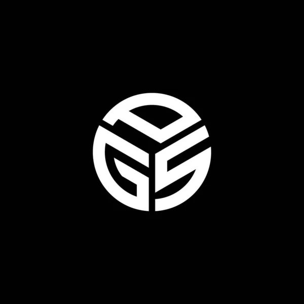 Desain Logo Huruf Pgs Pada Latar Belakang Hitam Konsep Logo - Stok Vektor