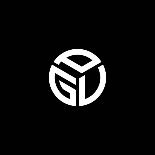 Desain Logo Surat Pgu Pada Latar Belakang Hitam Konsep Logo - Stok Vektor