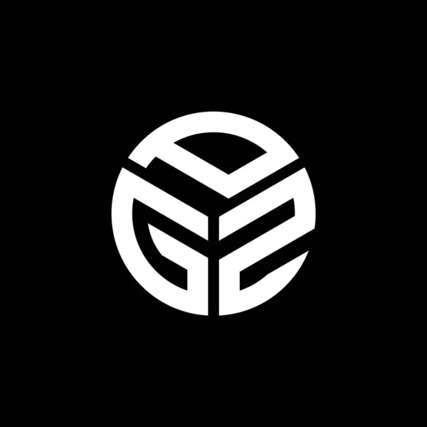 Diseño Del Logotipo Letra Pgz Sobre Fondo Negro Pgz Iniciales — Vector de stock