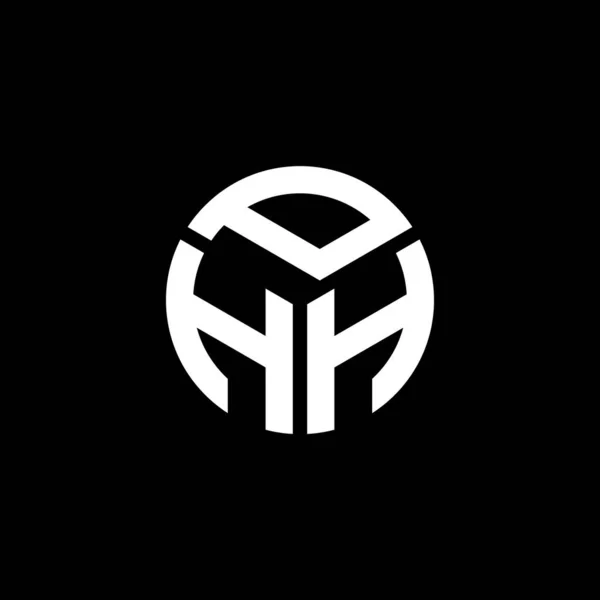 Logo Phh Sfondo Nero Phh Creativo Iniziali Lettera Logo Concetto — Vettoriale Stock
