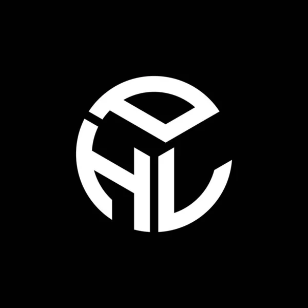 Projekt Logo Liter Phl Czarnym Tle Phl Twórcze Inicjały Litera — Wektor stockowy