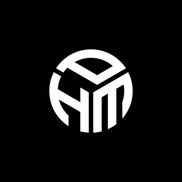 Siyah Arkaplan Üzerinde Phm Harf Logosu Tasarımı Phm Yaratıcı Harflerin — Stok Vektör