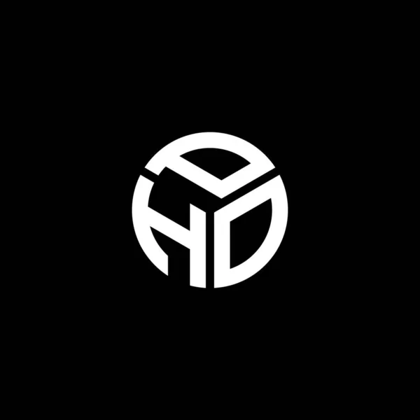 Diseño Del Logotipo Letra Pho Sobre Fondo Negro Pho Iniciales — Archivo Imágenes Vectoriales