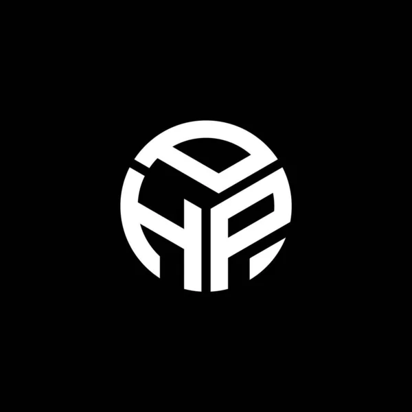 Logo Php Sfondo Nero Php Creativo Iniziali Lettera Logo Concetto — Vettoriale Stock