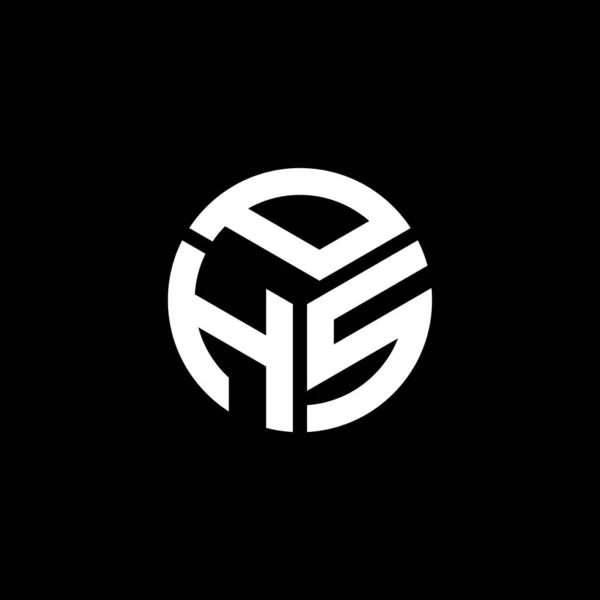 黒を基調としたPhsの文字ロゴデザイン Phsクリエイティブイニシャルレターロゴコンセプト Phsの文字デザイン — ストックベクタ