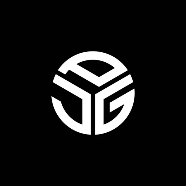 Diseño Del Logotipo Letra Pjg Sobre Fondo Negro Pjg Iniciales — Archivo Imágenes Vectoriales