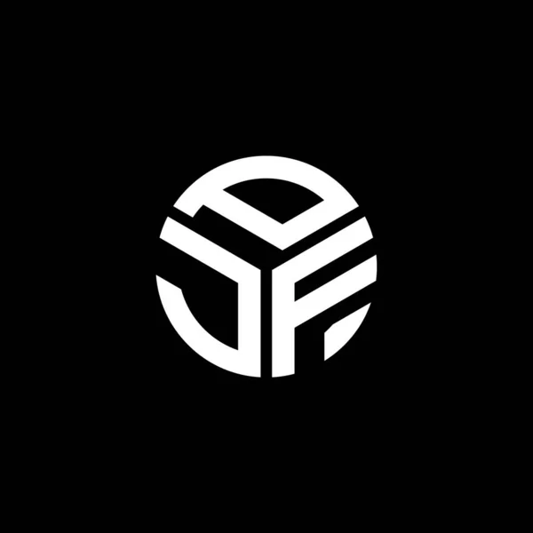 Σχεδιασμός Λογότυπου Γραμμάτων Pjf Μαύρο Φόντο Σχέδιο Λογοτύπου Δημιουργικά Αρχικά — Διανυσματικό Αρχείο