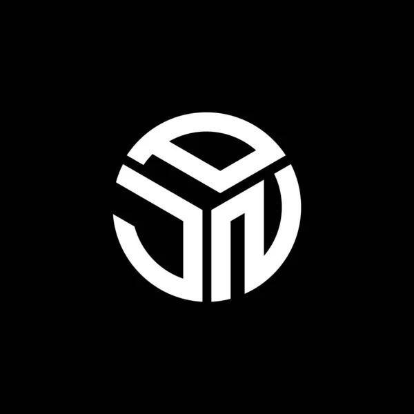 Logo Lettera Pjn Sfondo Nero Pjn Creativo Iniziali Lettera Logo — Vettoriale Stock