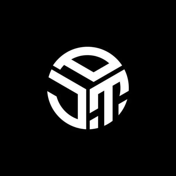 Pjt Lettre Logo Design Sur Fond Noir Pjt Initiales Créatives — Image vectorielle