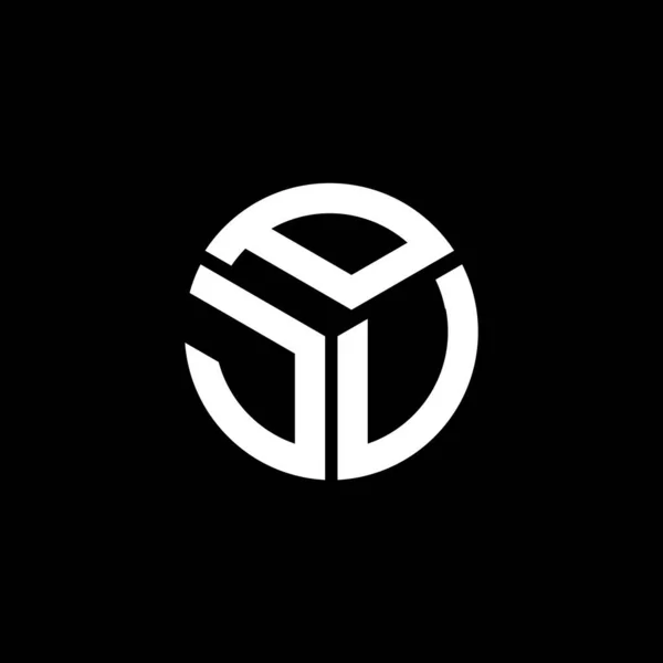 Design Logotipo Letra Pju Fundo Preto Pju Iniciais Criativas Conceito — Vetor de Stock