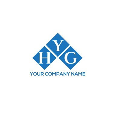 Beyaz arka planda HYG harf logosu tasarımı. HYG yaratıcı harflerin baş harfleri logo kavramı. HYG harf tasarımı.