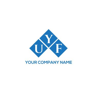 Beyaz arkaplanda UYF harf logosu tasarımı. UYF yaratıcı harflerin baş harfleri logo kavramı. UYF harf tasarımı.