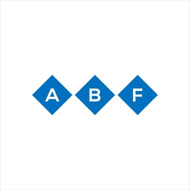 Beyaz arka planda ABF harf logosu tasarımı. ABF yaratıcı harflerin baş harfleri logo kavramı. ABF harf tasarımı.