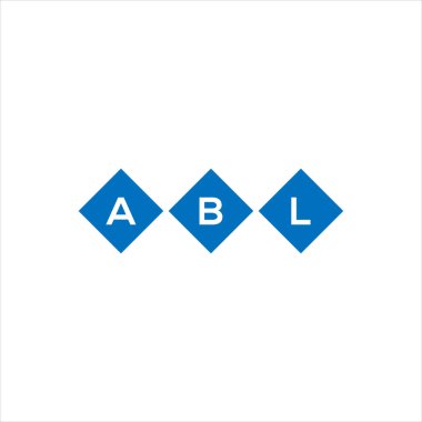 Beyaz arka planda ABL harf logosu tasarımı. ABL yaratıcı harflerin baş harfleri logo kavramı. ABL harf tasarımı.