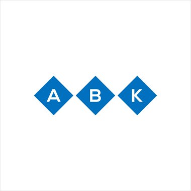 Beyaz arka planda ABK harf logosu tasarımı. ABK yaratıcı harflerin baş harfleri logo kavramı. ABK harf tasarımı.