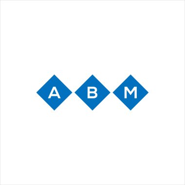 Beyaz arka planda ABM harf logosu tasarımı. ABM yaratıcı harflerin baş harfleri logo kavramı. ABM harf tasarımı.
