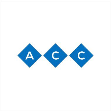 Beyaz arka planda ACC harf logosu tasarımı. ACC yaratıcı harflerin baş harfleri logo kavramı. ACC harf tasarımı.