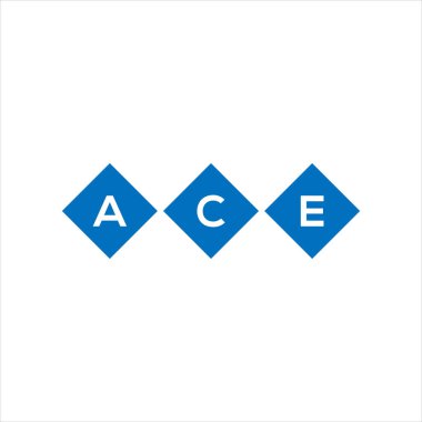 Beyaz arka planda ACE harf logosu tasarımı. ACE yaratıcı harflerin baş harfleri logo kavramı. ACE harf tasarımı.