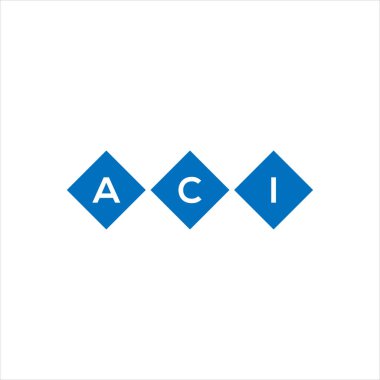Beyaz arka planda ACI harf logosu tasarımı. ACI yaratıcı harflerin baş harfleri logo kavramı. ACI harf tasarımı.