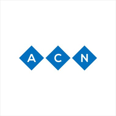 Beyaz arka planda ACN harf logosu tasarımı. ACN yaratıcı harflerin baş harfleri logo kavramı. ACN harf tasarımı.
