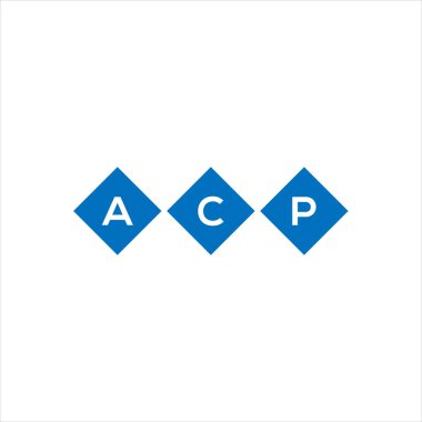 Beyaz arka planda ACP harf logosu tasarımı. ACP yaratıcı harflerin baş harfleri logo kavramı. ACP harf tasarımı.