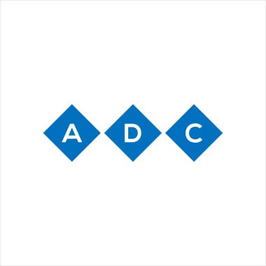 Beyaz arka planda ADC harf logosu tasarımı. ADC yaratıcı harflerin baş harfleri logo kavramı. ADC harf tasarımı.