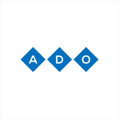 Beyaz arka planda ADO harfi logo tasarımı. ADO yaratıcı harflerin baş harfleri logo kavramı. ADO harf tasarımı.