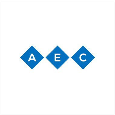 Beyaz arka planda AEC mektup logosu tasarımı. AEC yaratıcı harflerin baş harfleri logo kavramı. AEC mektup tasarımı.