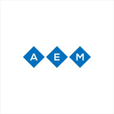 Beyaz arka planda AEM harf logosu tasarımı. AEM yaratıcı harflerin baş harfleri logo kavramı. AEM harf tasarımı.