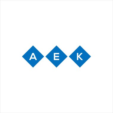 Beyaz arkaplanda AEK harf logosu tasarımı. AEK yaratıcı harflerin baş harfleri logo kavramı. AEK harf tasarımı.