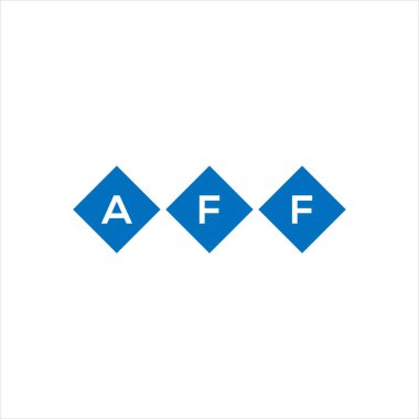 Beyaz arka planda AFF harf logosu tasarımı. AFF yaratıcı harflerin baş harfleri logo kavramı. AFF harf tasarımı.